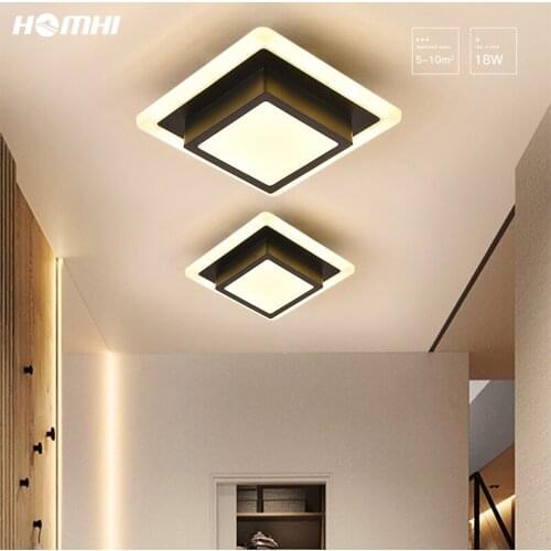 Square Modern Ceiling Mount Led Black White Chandelier Lighting For Living Room Dining Concealed Bedroom Kitchen Decoration