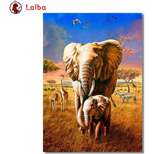 Full Diy diamond paintingAbstract animal art, African savannah elephant picture rhinestones embroidery diamond mosaic 5d