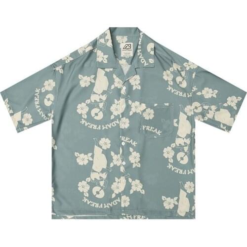 2020 Summer youth short-sleeved shirt mens national tide street trend loose casual neutral shirt