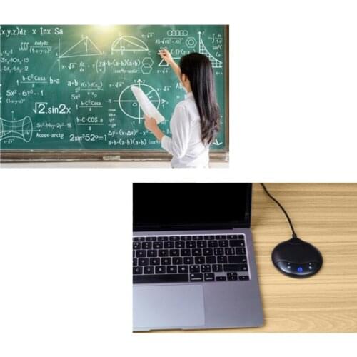 Conference Microphone PC Mic with Mute Button Recording Plastic Compact