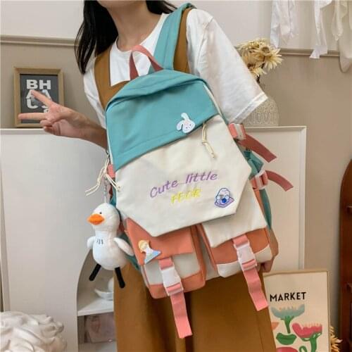 Kawaii High school student Girls' large capacity backpack school bags for girls Umbrella academy Embossing Women backpack