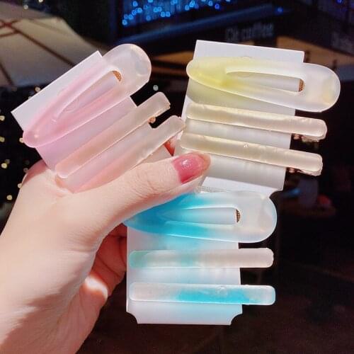 MISANANRYNE 3PCS/Set Women Girls Gradient Colors Geometric Hairpins Hair Clip Barrette Hair Ornament Fashion Hair Accessories