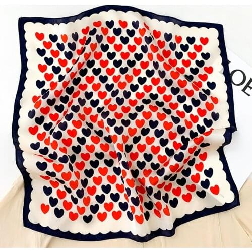 Fashion 2020 Brand 100% Pure Silk Scarf Women Neck Hair Band Foulard Square Headband Fashion Print Neckerchief Scarves Hijab