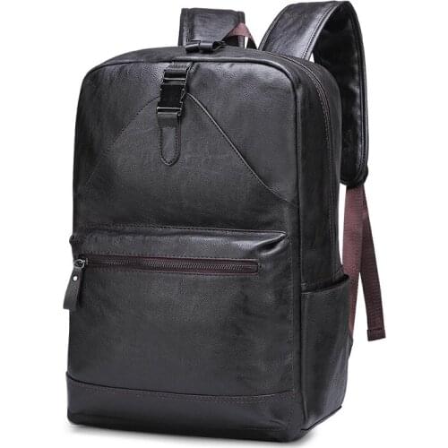 2020 HOT Fashion Mens Backpack High Quality PU Leather Backpacks for Teenage Boys Female School Shoulder Bag Bagpack Mochila