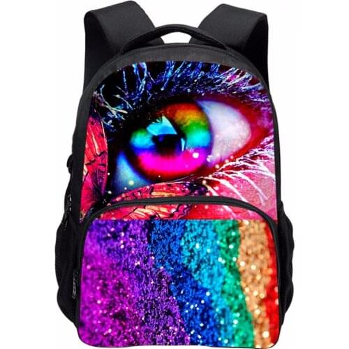 Fashion Rainbow Eyes Backpack for Girls KidSchool Bagpack Women Travel Shoulder Back Pack Kids Rucksack Laptop Backpack Mochila