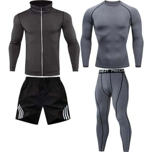 Men Tracksuits with Pants New Gyms Set Male Autumn 4 Piece Clothing Mens Track Suit Sportswear Sweatsuits Running suit