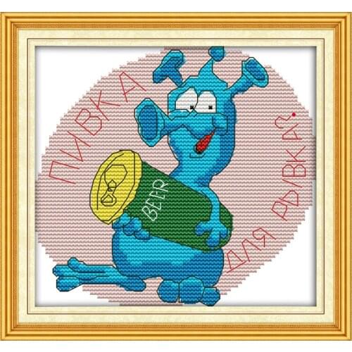 The funny animal (4) cross stitch kit 14ct 11ct count print canvas stitches embroidery DIY handmade needlework plus