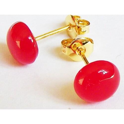 New antique retro classical folk red jade earrings temperament earrings red earrings high-grade simple jewelry female