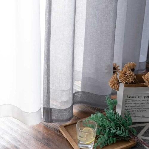Solid Linen Tulle Curtain for Living Room Window Screen For Bedroom Mondern Sheer Voile Curtain Blind Drapes Finished Panel