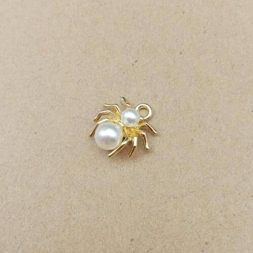 10pcs/lot Spider Metal Golden Color Charms Pendant Pendants Jewelry Making Zinc Alloy 14x15mm