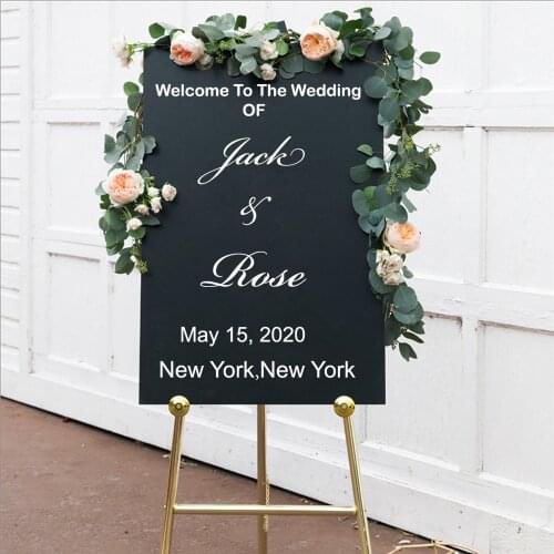 Custom Name Wedding Decor Personalized Welcome Sign Wedding Reception Party Birthday Custom Vinyl Removable Waterproof sticker