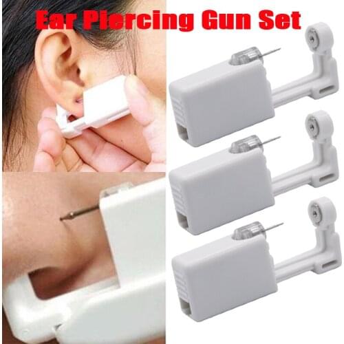 Disposable Sterile Ear Piercing Unit Cartilage Tragus Helix Piercing Gun NO PAIN Piercer Tool Machine Kit Stud Jewelry 1/3PCS