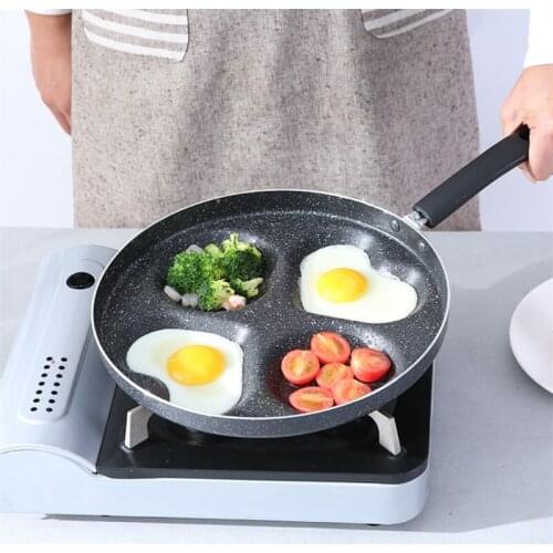 Simple Four-Hole Omelet Pan For Eggs Ham Pancake Maker Frying Pans Creative Non-Stick Breakfast Grill Pot Kitchen Cooking Tools