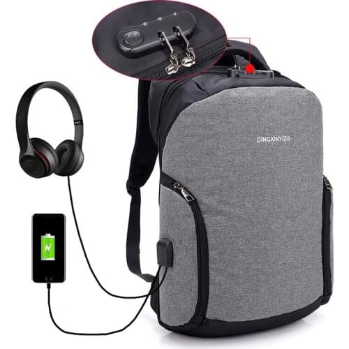 14 15 15.4 15.6 inch USB interface Password lock Anti-theft Laptop Notebook Bags Backpack Case for Men Women School Travel