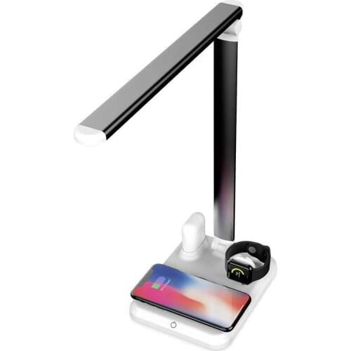 1pc Magic Circle Wireless Charger LED Charging Table Lamp Folding 4 In 1 For Phone Smart Watch Headset Bracket