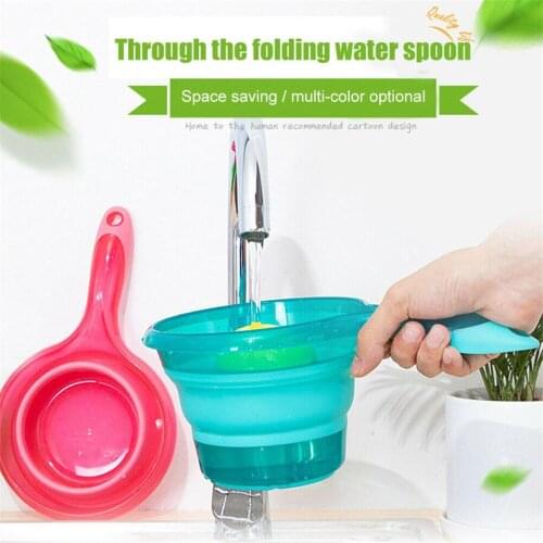 Folding Water Ladle Collapsible Spoon Kitchen Bathroom Scoop Bath Shower Washing kitchenware kitchen gadgets accessories