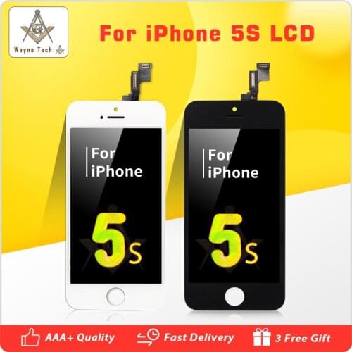 100PCS/LOT Glass Touch Screen Digitizer & LCD Assembly Replacement For iPhone 5S Excellent Quality No Dead Free Shipping DHL