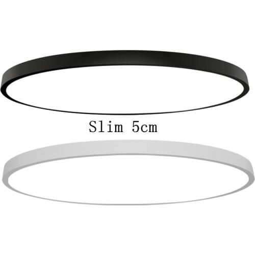 High brightness modern led ceiling lights black/white 5cm ultra thin surface mounted round ceiling lamp fixtures avize luminaria