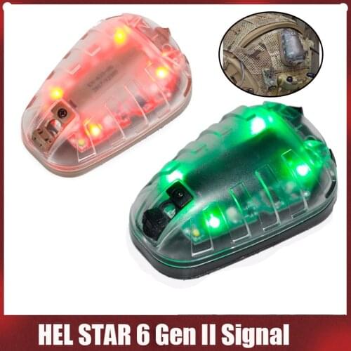 Element Airsoft Helmet Flashlight HEL STAR 6 Gen II Signal Green Red IR Strobe Light Military Helmet Light Survival lamp