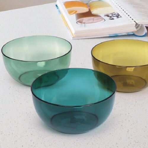 Japanese-style Large Salad Bowl Light Transparent Acrylic Fruit Tea Basin Thicken Kitchen Soup Bowl Dessert Bowl Tableware