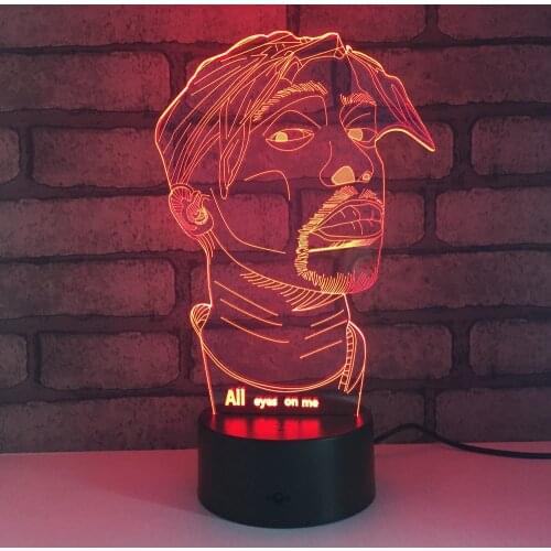 Rapper LED RGB Night Light 7 Color Change Desk Light 1834 Action Figure PVC Kids Toys Brinquedos Christmas Gift