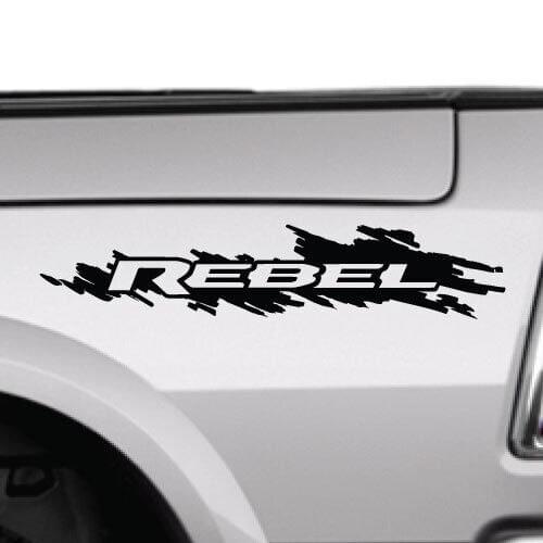 For 1Pair Dodge Ram Rebel Splash Grunge Logo Truck Vinyl Decal Graphic Reflective Cast