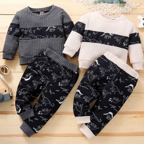 Fall Winter Newborn Baby Boys Knitted Clothes Lounge Set Long Sleeve Romper Top Pants Babysuit for 6 12 18 Month Kids Children