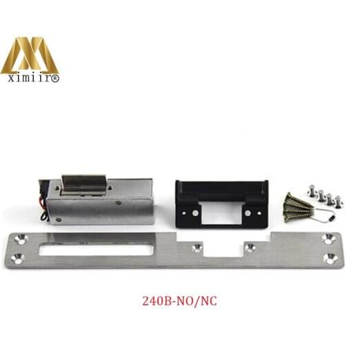 Fail Safe NO Narrow-Type Door Electric Strike Lock 240B For Access Control 12V DC Power To Open Electric Door Lock System
