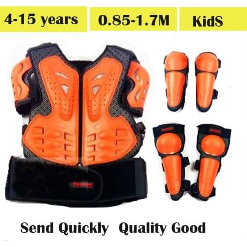 For 4-15 years Child Youth Kids Body Protect Vest Armor Motocross Suits Children jacket Chest Spine Armour With Knee elbow pad