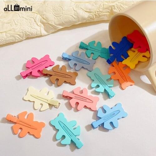Ins Women Non-marking Hairpin Bear Hairclips Girls Hairpins Snap Clip Hair Accessories 2021 New Free Shipping