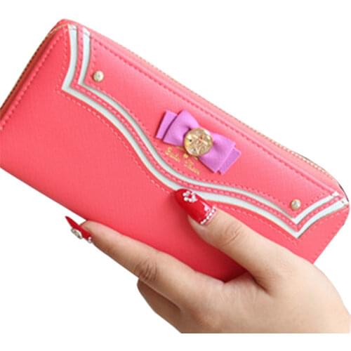 Women Wallet New Fashion Bow Sailor Moon Women Long Change Purse Bow Wallet Clutch Bag Card Holder Female Bags Carteira Feminina