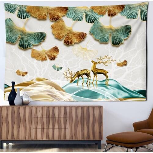 Animal Chinese Painting Tapestry Wall Mural Fawn Crane Bohemia Tapiz Mandala Hippie Artist Home Decor
