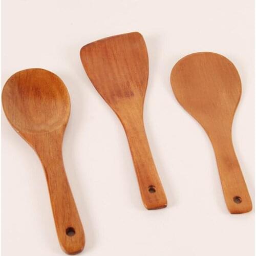 1PC Wooden Spoon Shovel for Non-stick Pot Wooden Rice Spoon Kitchen Cooking Utensil Tool Catering For Kitchen 10150C