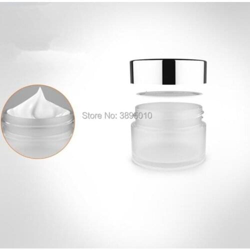 15 G 30G 50G Frosted Glass Jar, Glass Bottle Jar, Cosmetic Glass jar, Frosted Glass Cream Jar with Silver Lid F906
