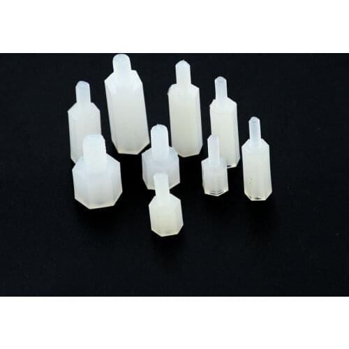 20PCS M3*5-30+6mm Thread Spacing Screw Plastic For PCB Motherboard Fixed Nylon Standoff Spacer Pillar Threaded Pillar M3x5+6
