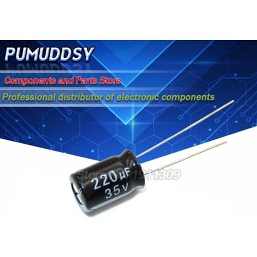 20PCS Higt quality 35V220UF 8*12mm 220UF 35V 8*12 Electrolytic capacitor
