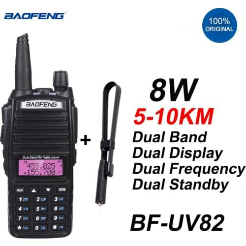 2020 BAOFENG UV82 Powerful 8Watt Two Way Radio Dual Band Long Range Handheld Walkie Talkie 10km Transceiver UV-82 Baofeng Radios