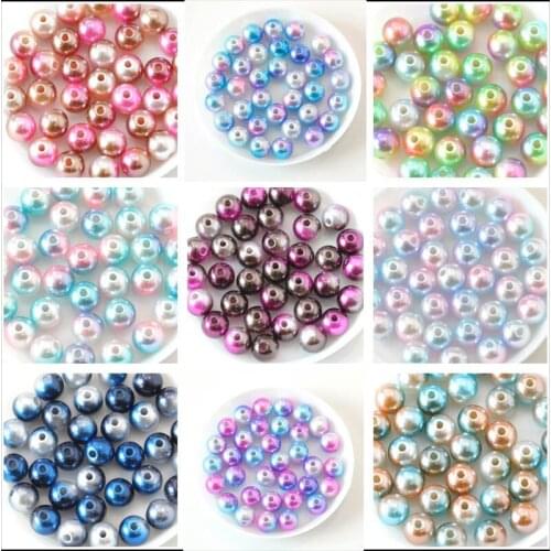 3/4/6/8/10/12mm Acrylic Multicolor Round ABS Imitation Pearl Beads Spacer Beads With Hole DIY Bracelets Necklaces Jewelry Making