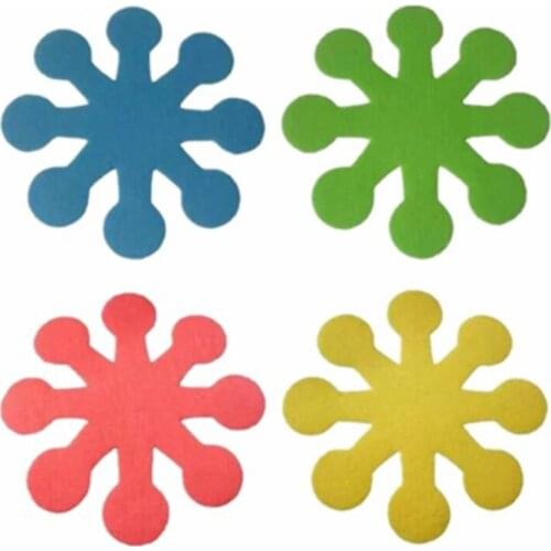4 PCS Easter Flower-Shaped Pot Pan Dish Protectors Holders Anti-Scratch Pads Dividers Cup Mat Coaster Dining Table Decor
