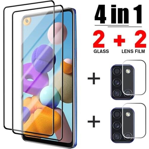 4IN1 Tempered Glass For Samsung A52 A51 A72 A32 A71 A12 A21S Camera Lens Protective Glass For Samsung A50 A70 A20 M51 M31 M21