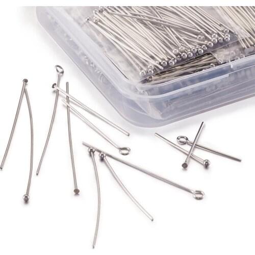 720pcs/Set Stainless Steel Ball Head Pins Eye Pins Jewelry Findings For Beading DIY Earring Jewelry Making Accessories Supplies