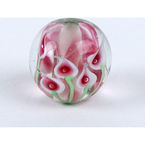5pcs 14mm 16mm Calla Lily Flower Lampwork Glass Beads Morning Glory Coloured Glaze Beads For Jewelry Making Necklace Bracelets