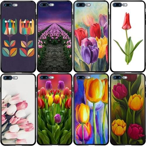 Phone Case for Xiaomi Redmi Note 9A 8 8T 7 6 7A 6A 5A 5 A1 A2 A3 Pro Max Plus Lite Blue Spring Colorful Tulips