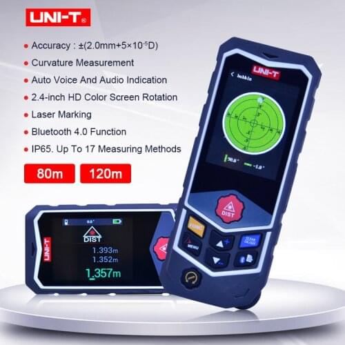 Digital Laser Distance Meter UNI-T LM80D PRO/LM120D PRO;Laser Range Finder EBTN screen Laser Rangefinder Curvature measurement