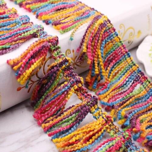1Yd Color Broom Fringed Trim Tassels Lace Trimmings Fabric DIY Patchwork Material Clothing Home Textile Scarf Sewing Accessories