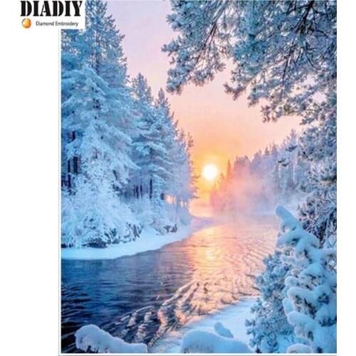 DIY Diamond Embroidery Landscape Diamond Painting Cross Stitch Full Square Rhinestone Mosaic Unfinished Home Decoration Gift