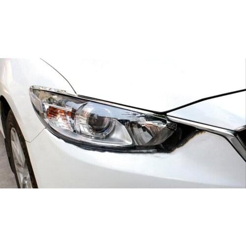 Chrome ABS Head Light Cover Front Lamp Eyebrow Eyelid Trims 2014 2015 2016 for Mazda 6 GJ ATENZA Mazda6 M6