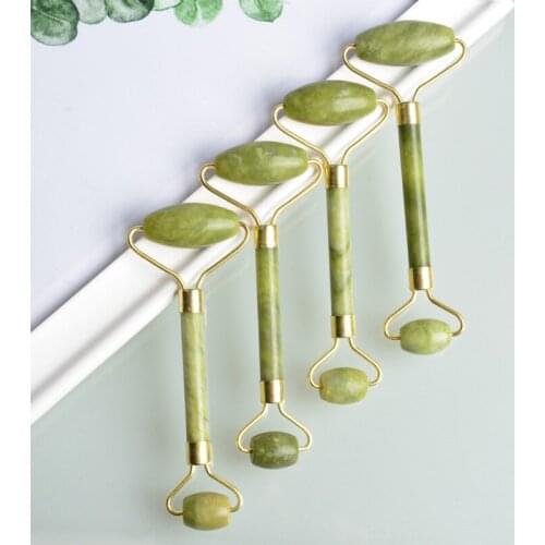 Massager foreign trade hand holding double-headed roller jade yanyan jade face eye beauty container massage jade roller