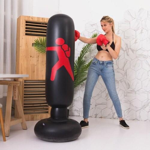 160cm Inflatable Boxing Bag Adult Children Boxing Punch Kicking Sandbag PVC Inflatable Tumbler Gym Kids Boxing Training Target