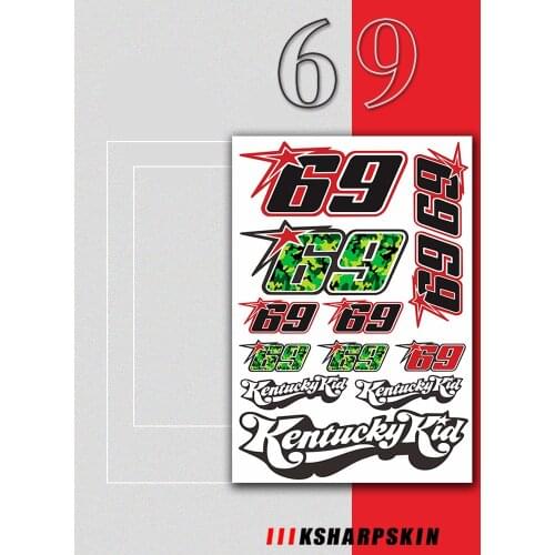 For HONDA 69 6 9 Motorcycle body Tail Box Stickers Beak Fender Decal Shock Absorber Decals Reflective Sticker